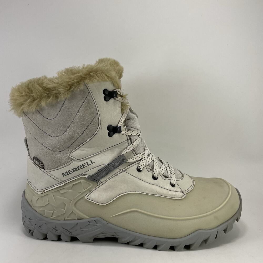 Merrell Snowbound Drift Mid Waterproof Winter Boots Ash Grey Womens Size 9